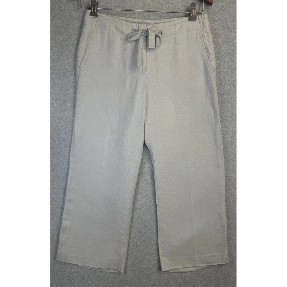Talbots Signature 6P Cropped 100%‎ Linen Pants Lightweight Summer Low Rise